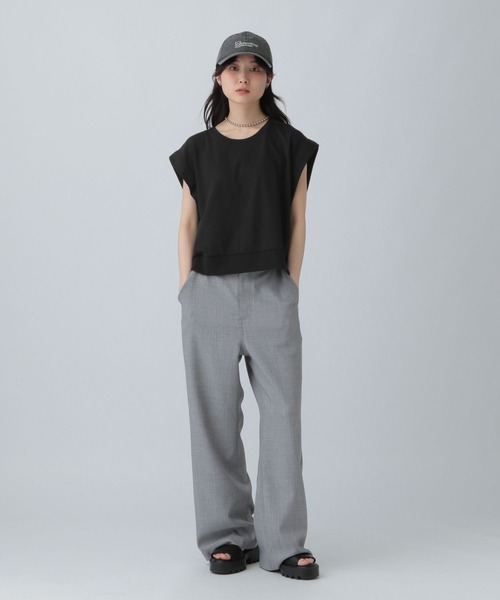 LEPSIM(レプシィム)の「ライト裏毛ノースリーブ 571374(Tシャツ/カットソー・レディース・ライトブルー/ブラック/グレイッシュベージュ・FREE)」の7枚目の写真