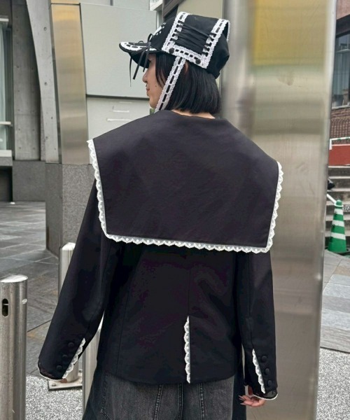 Candy Stripper セーラー襟ジャケット 黒 SAILOR COLLAR ジャケット（テーラードジャケット）｜Candy Stripper