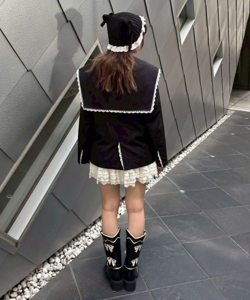 Candy Stripper（キャンディストリッパー）の「SAILOR COLLAR ジャケット（テーラードジャケット・レディース・ブラック/グレー・FREE）」の21枚目の写真