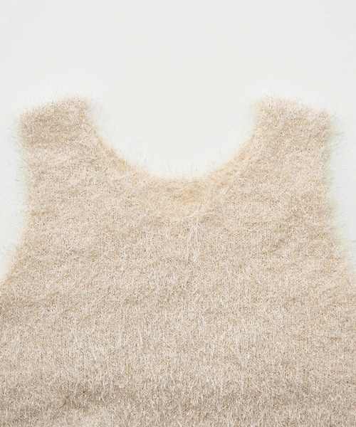 tiptop（ティップトップ）の「ラメフェザー2wayベスト（ベスト・レディース・グレー/チャコールグレー/アイボリー・FREE）」の9枚目の写真