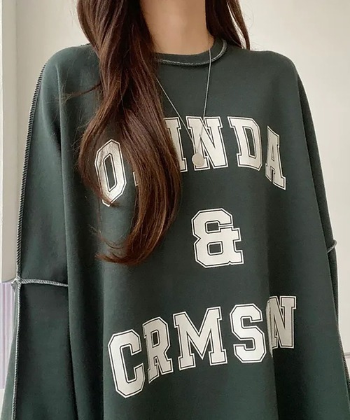 Asterellivi（アステレリビ）の「前プリントビックシルエットロングTシャツ　カットソー（Tシャツ/カットソー・レディース・グリーン/ライトグレー/ブラック・FREE）」の11枚目の写真