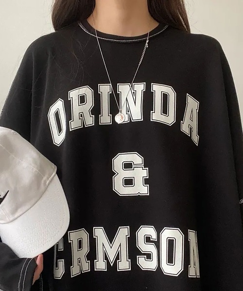 Asterellivi（アステレリビ）の「前プリントビックシルエットロングTシャツ　カットソー（Tシャツ/カットソー・レディース・グリーン/ライトグレー/ブラック・FREE）」の20枚目の写真
