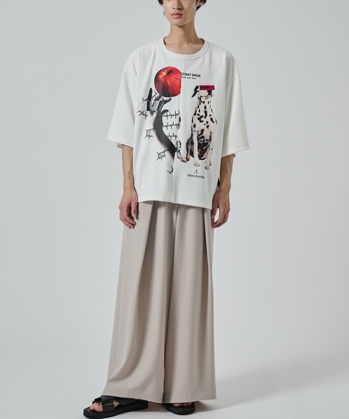 SHAREEF(シャリーフ)の「【SHAREEF】WIDE SLACKS(スラックス・メンズ・ホワイト/ブラック・1/2)」の9枚目の写真