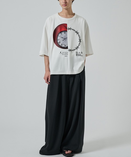 SHAREEF(シャリーフ)の「【SHAREEF】WIDE SLACKS(スラックス・メンズ・ホワイト/ブラック・1/2)」の12枚目の写真