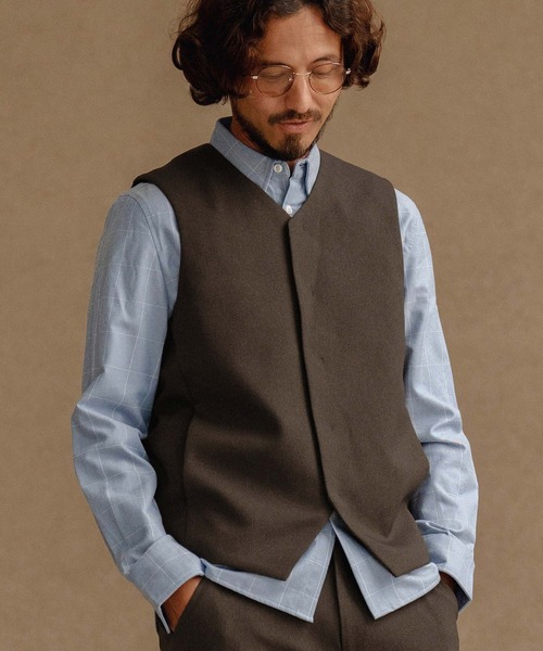 CALL&RESPONSE（コールアンドレスポンス）の「mcg3670-ベスト-メランジツイル（ベスト・メンズ・チャコール/ブラウン・2/4/5）」の3枚目の写真