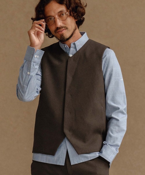 CALL&RESPONSE（コールアンドレスポンス）の「mcg3670-ベスト-メランジツイル（ベスト・メンズ・チャコール/ブラウン・2/4/5）」の4枚目の写真