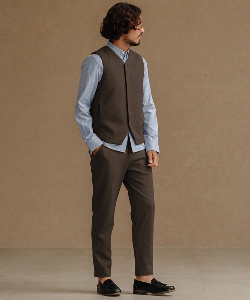 CALL&RESPONSE（コールアンドレスポンス）の「mcg3670-ベスト-メランジツイル（ベスト・メンズ・チャコール/ブラウン・2/4/5）」の6枚目の写真