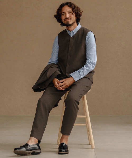 CALL&RESPONSE（コールアンドレスポンス）の「mcg3670-ベスト-メランジツイル（ベスト・メンズ・チャコール/ブラウン・2/4/5）」の8枚目の写真