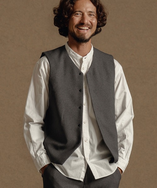 CALL&RESPONSE（コールアンドレスポンス）の「mcg3670-ベスト-メランジツイル（ベスト・メンズ・チャコール/ブラウン・2/4/5）」の9枚目の写真