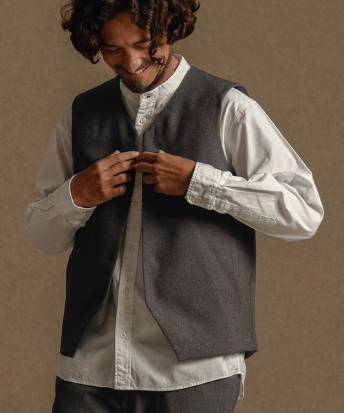 CALL&RESPONSE（コールアンドレスポンス）の「mcg3670-ベスト-メランジツイル（ベスト・メンズ・チャコール/ブラウン・2/4/5）」の11枚目の写真