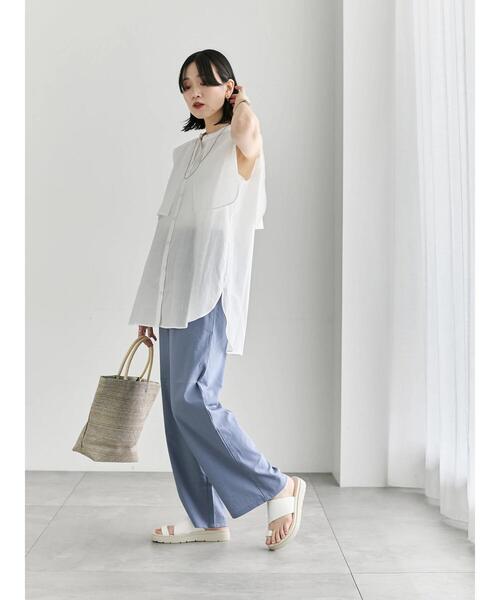 Samansa Mos2 blue(サマンサモスモスブルー)の「【接触冷感】ワイドイージーパンツ(その他パンツ・レディース・ブルー/グレー/ブラック/ベージュ・F)」の15枚目の写真