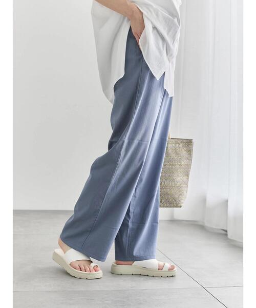 Samansa Mos2 blue(サマンサモスモスブルー)の「【接触冷感】ワイドイージーパンツ(その他パンツ・レディース・ブルー/グレー/ブラック/ベージュ・F)」の18枚目の写真
