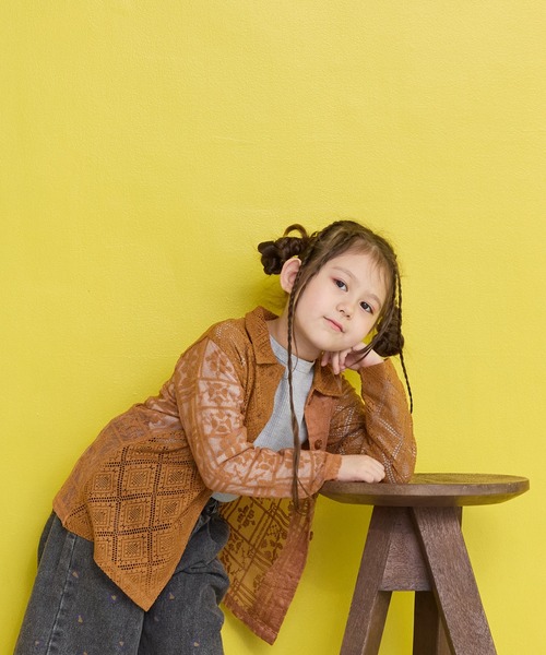 MARKEY'S（マーキーズ）の「レースシャツ（シャツ/ブラウス・キッズ・ブラウン/オフホワイト・S/M/LL/L）」の10枚目の写真