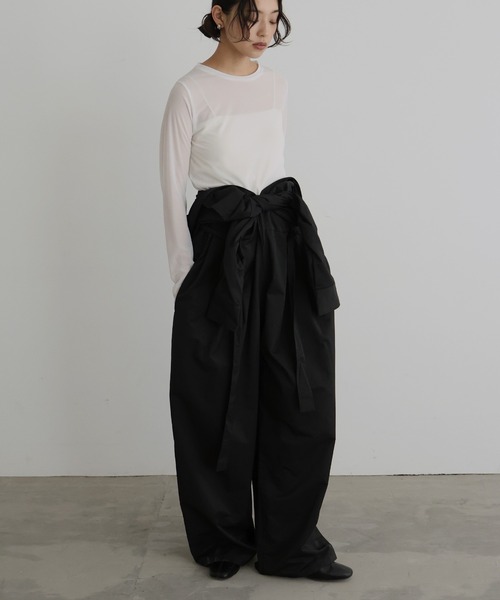 hellam（へラム）の「合繊ツイル スタンドカラージャンプスーツ（つなぎ/オールインワン・レディース・オフホワイト/ブラック/グレイッシュベージュ/ブラウン・FREE）」の7枚目の写真