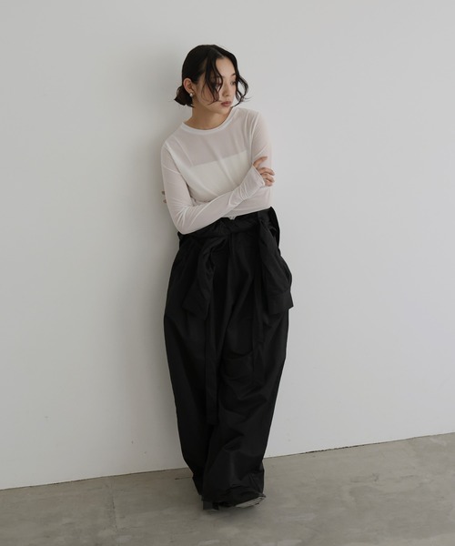 hellam（へラム）の「合繊ツイル スタンドカラージャンプスーツ（つなぎ/オールインワン・レディース・オフホワイト/ブラック/グレイッシュベージュ/ブラウン・FREE）」の8枚目の写真