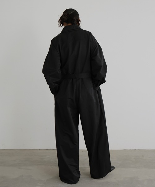 hellam（へラム）の「合繊ツイル スタンドカラージャンプスーツ（つなぎ/オールインワン・レディース・オフホワイト/ブラック/グレイッシュベージュ/ブラウン・FREE）」の14枚目の写真