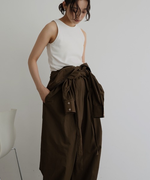 hellam（へラム）の「合繊ツイル スタンドカラージャンプスーツ（つなぎ/オールインワン・レディース・オフホワイト/ブラック/グレイッシュベージュ/ブラウン・FREE）」の20枚目の写真