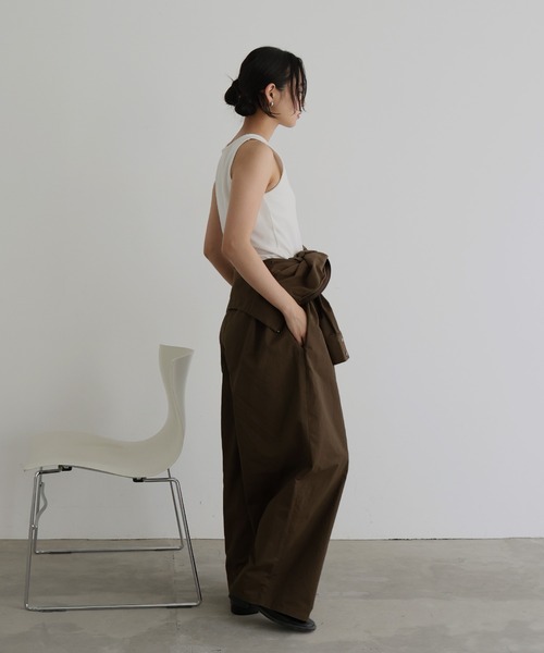 hellam（へラム）の「合繊ツイル スタンドカラージャンプスーツ（つなぎ/オールインワン・レディース・オフホワイト/ブラック/グレイッシュベージュ/ブラウン・FREE）」の21枚目の写真