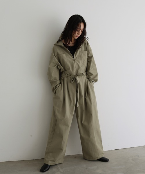 CONFECT UPCYCLELINO ツイルオールインワン ジャンプスーツ 3 confect 【UpcycleLino】 ツイルオールインワン ジャンプスーツ