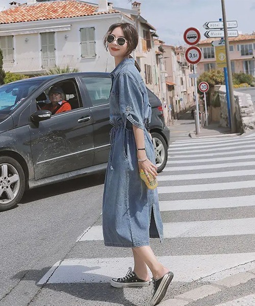 ARCHIVER（アーカイバ）の「【Bz】デニムワンピース(LEY)（ワンピース・レディース・ブルー・LARGE/MEDIUM）」の2枚目の写真