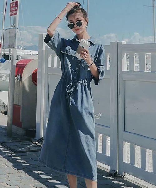 ARCHIVER（アーカイバ）の「【Bz】デニムワンピース(LEY)（ワンピース・レディース・ブルー・LARGE/MEDIUM）」の8枚目の写真