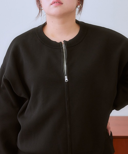 SMILE LAND（スマイルランド）の「＜大きいサイズ＞スポンジニットジップアップカーディガン（カーディガン/ボレロ・レディース・グリーン/ブラック・3L/5L/4L/LL/L）」の14枚目の写真