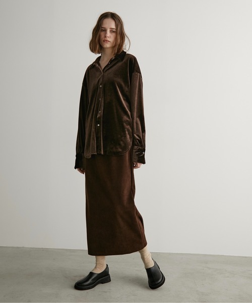 ベロアオーバーシャツ（シャツ/ブラウス）｜LOSCa（ロスカ）の