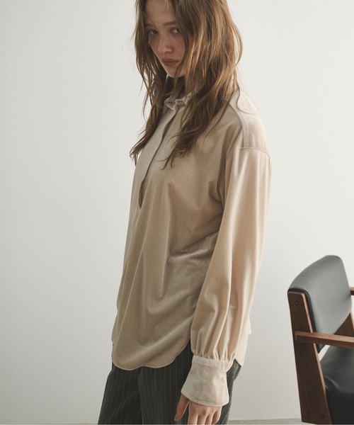 セール】ベロアオーバーシャツ（シャツ/ブラウス）｜LOSCa（ロスカ）の