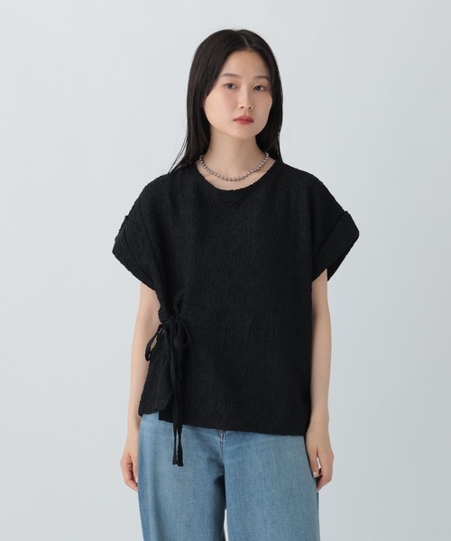 LEPSIM（レプシィム）の「ジャガードリボンフレンチプルオーバー　582473（Tシャツ/カットソー・レディース・ブラウン/ライトグレー/ブラック・FREE）」の4枚目の写真
