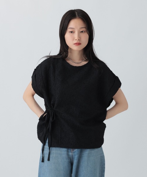 LEPSIM（レプシィム）の「ジャガードリボンフレンチプルオーバー　582473（Tシャツ/カットソー・レディース・ブラウン/ライトグレー/ブラック・FREE）」の6枚目の写真