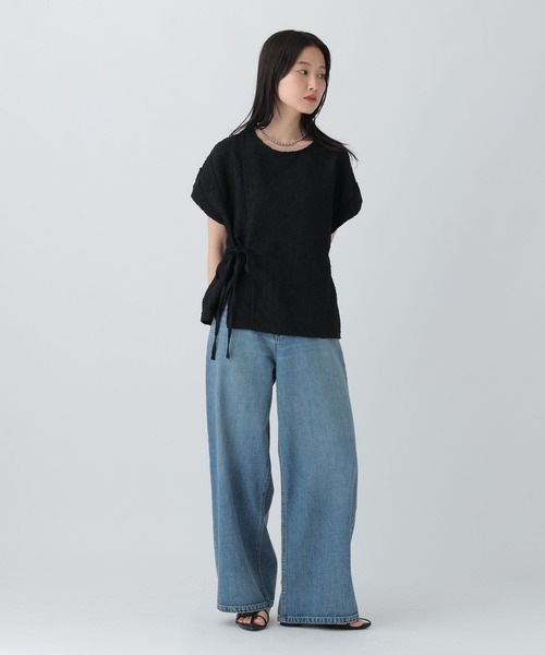 LEPSIM（レプシィム）の「ジャガードリボンフレンチプルオーバー　582473（Tシャツ/カットソー・レディース・ブラウン/ライトグレー/ブラック・FREE）」の7枚目の写真