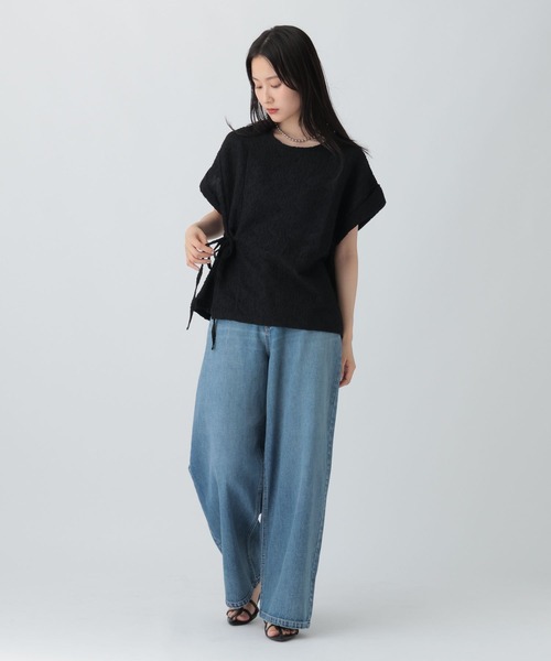 LEPSIM（レプシィム）の「ジャガードリボンフレンチプルオーバー　582473（Tシャツ/カットソー・レディース・ブラウン/ライトグレー/ブラック・FREE）」の8枚目の写真