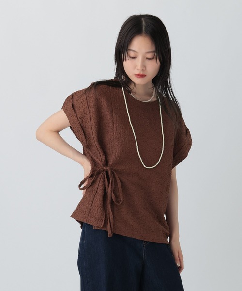 LEPSIM（レプシィム）の「ジャガードリボンフレンチプルオーバー　582473（Tシャツ/カットソー・レディース・ブラウン/ライトグレー/ブラック・FREE）」の16枚目の写真