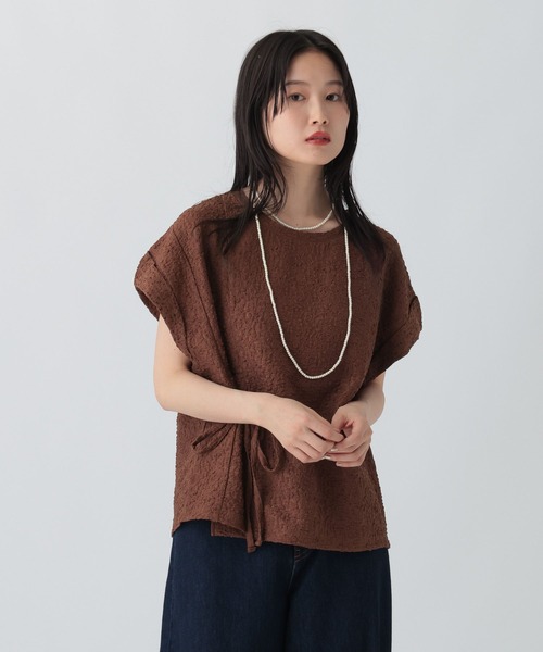 LEPSIM（レプシィム）の「ジャガードリボンフレンチプルオーバー　582473（Tシャツ/カットソー・レディース・ブラウン/ライトグレー/ブラック・FREE）」の17枚目の写真