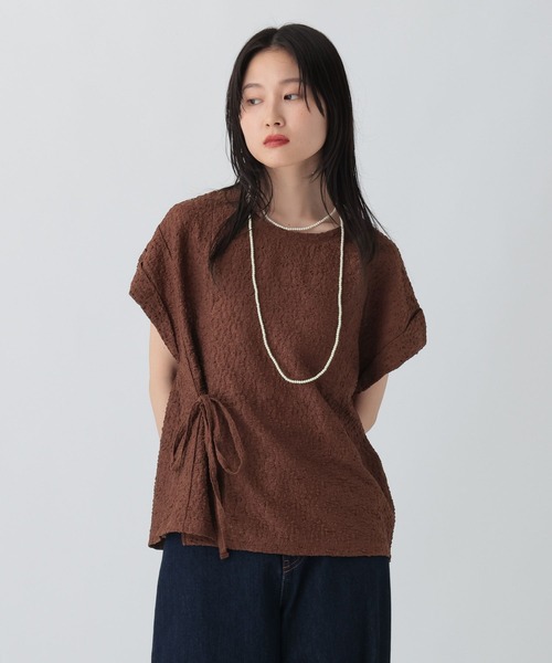 LEPSIM（レプシィム）の「ジャガードリボンフレンチプルオーバー　582473（Tシャツ/カットソー・レディース・ブラウン/ライトグレー/ブラック・FREE）」の18枚目の写真