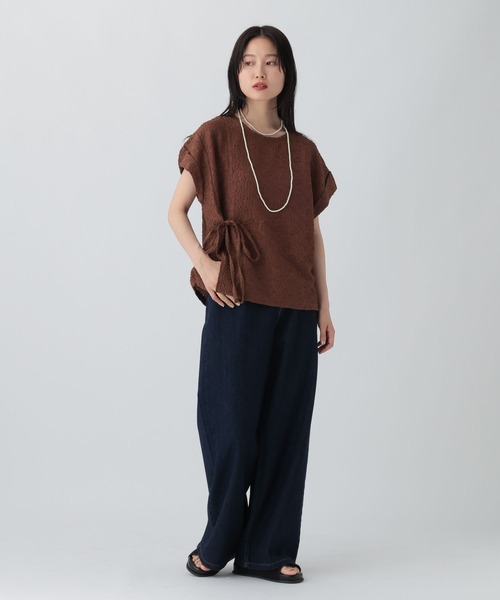 LEPSIM（レプシィム）の「ジャガードリボンフレンチプルオーバー　582473（Tシャツ/カットソー・レディース・ブラウン/ライトグレー/ブラック・FREE）」の19枚目の写真