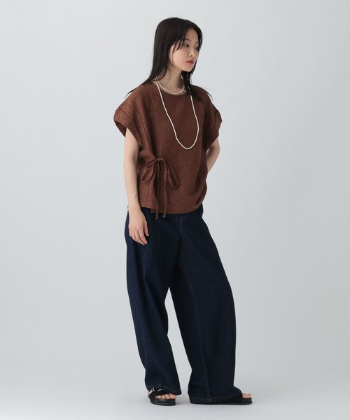 LEPSIM（レプシィム）の「ジャガードリボンフレンチプルオーバー　582473（Tシャツ/カットソー・レディース・ブラウン/ライトグレー/ブラック・FREE）」の20枚目の写真