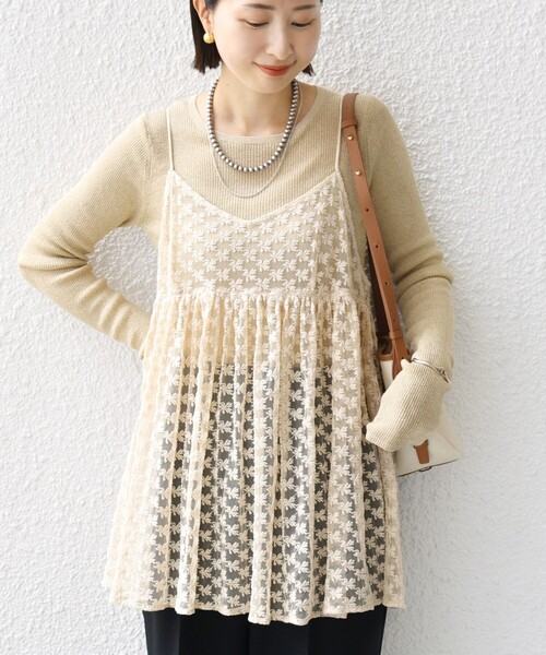 セール】〈手洗い可能〉フラワー チュール 刺繍 チュニック ワンピース