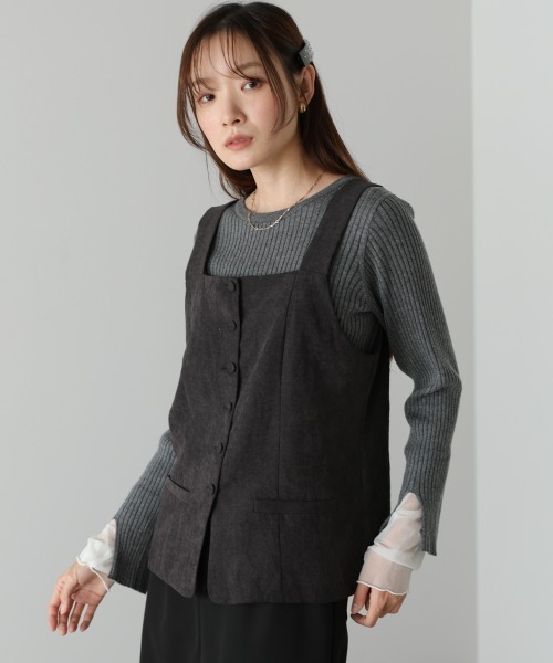 Bab(バブ)の「ピーチ起毛ベスト(ベスト・レディース・ベージュ/モカ/ブラック・M)」の15枚目の写真