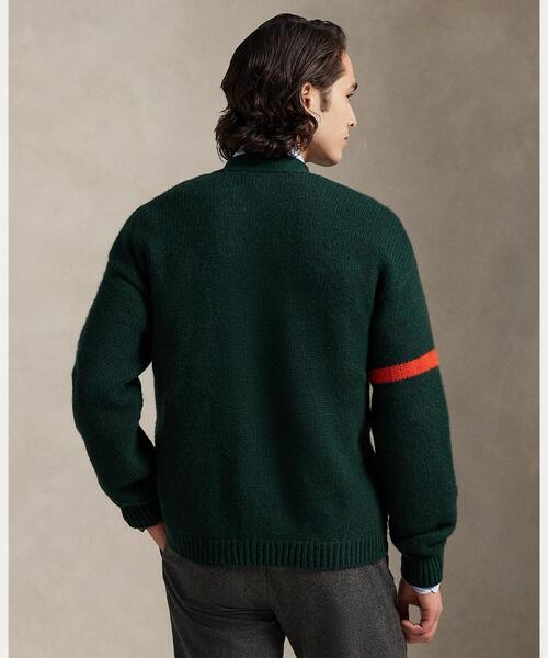 ウール Vネック レター カーディガン（カーディガン/ボレロ）｜POLO