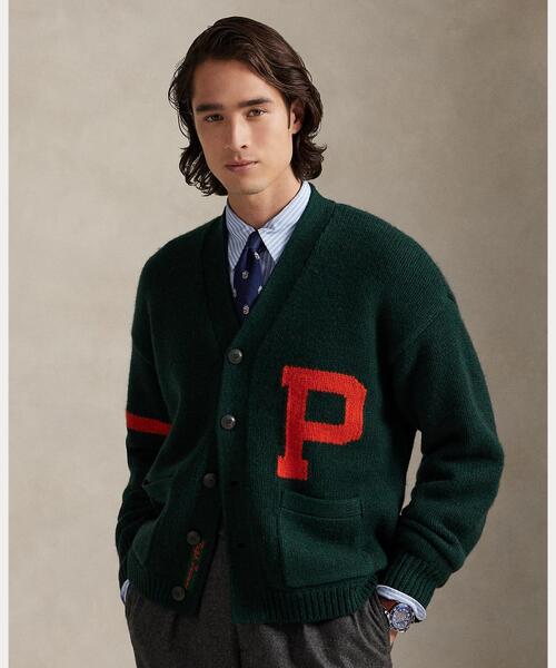 ウール Vネック レター カーディガン（カーディガン/ボレロ）｜POLO