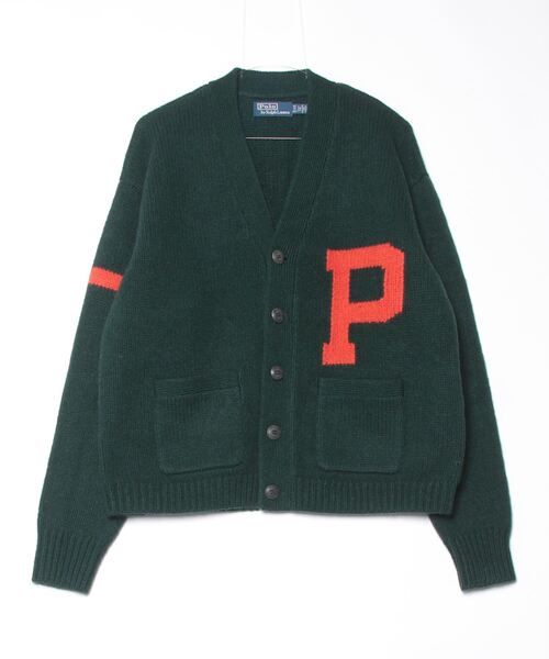 ウール Vネック レター カーディガン(カーディガン/ボレロ)|POLO ウール Vネック レター カーディガン(カーディガン/ボレロ)|POLO