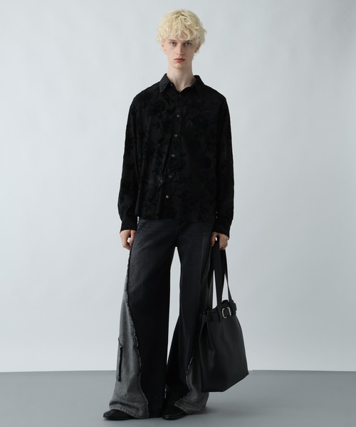 HARE（ハレ）の「ムラゾメブラーシャツ(HARE)（シャツ/ブラウス・メンズ・ブラック/グレー/レッド・FREE）」の4枚目の写真