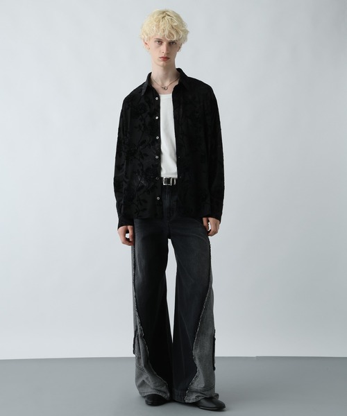 HARE（ハレ）の「ムラゾメブラーシャツ(HARE)（シャツ/ブラウス・メンズ・ブラック/グレー/レッド・FREE）」の5枚目の写真