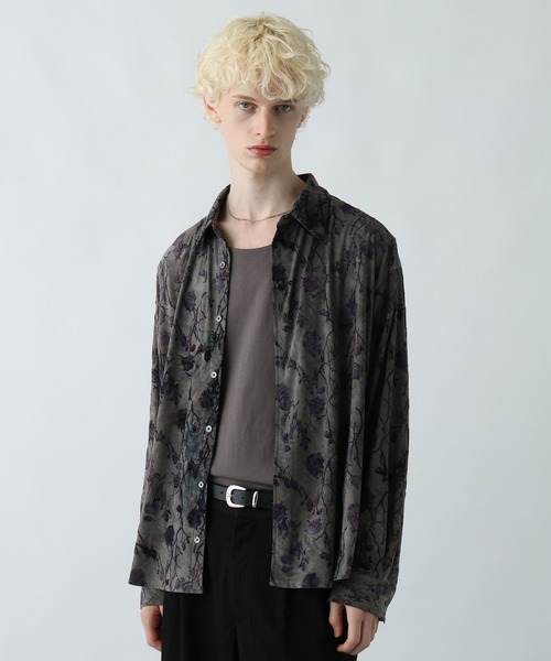 HARE（ハレ）の「ムラゾメブラーシャツ(HARE)（シャツ/ブラウス・メンズ・ブラック/グレー/レッド・FREE）」の15枚目の写真