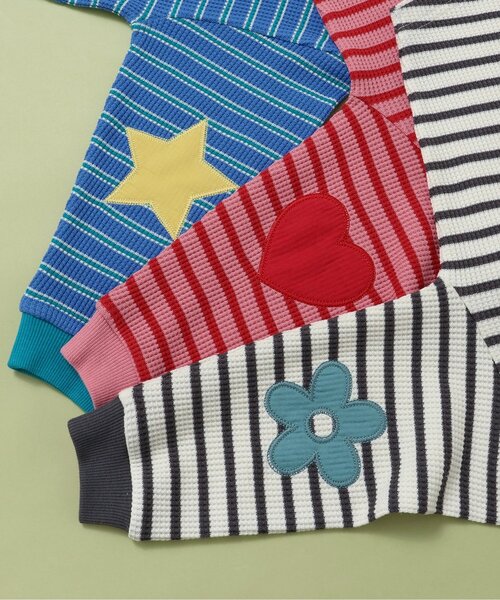 BREEZE(ブリーズ)の「【リンク/ジュニア対応】いろいろパッチワッフルロンT(Tシャツ/カットソー・キッズ・ブルー/オフホワイト/ブラック/レインボー/ピンク・110/100/90/80/140/130/120)」の9枚目の写真