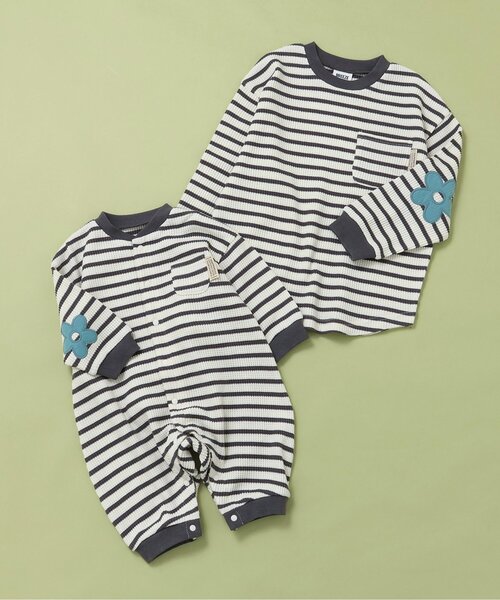 BREEZE(ブリーズ)の「【リンク/ジュニア対応】いろいろパッチワッフルロンT(Tシャツ/カットソー・キッズ・ブルー/オフホワイト/ブラック/レインボー/ピンク・110/100/90/80/140/130/120)」の11枚目の写真