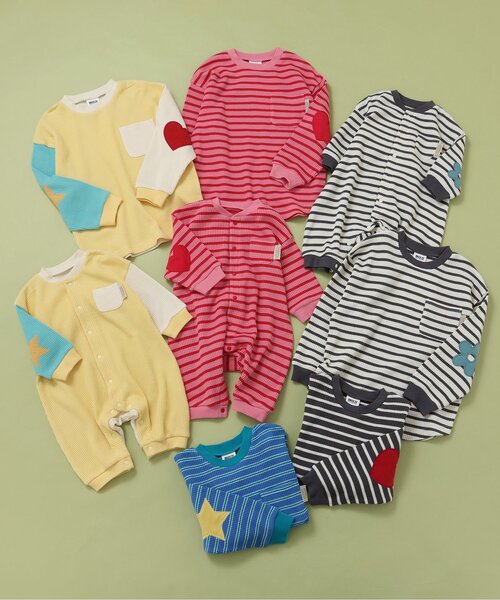 BREEZE(ブリーズ)の「【リンク/ジュニア対応】いろいろパッチワッフルロンT(Tシャツ/カットソー・キッズ・ブルー/オフホワイト/ブラック/レインボー/ピンク・110/100/90/80/140/130/120)」の13枚目の写真