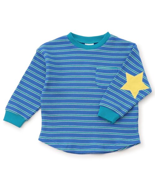 BREEZE(ブリーズ)の「【リンク/ジュニア対応】いろいろパッチワッフルロンT(Tシャツ/カットソー・キッズ・ブルー/オフホワイト/ブラック/レインボー/ピンク・110/100/90/80/140/130/120)」の15枚目の写真