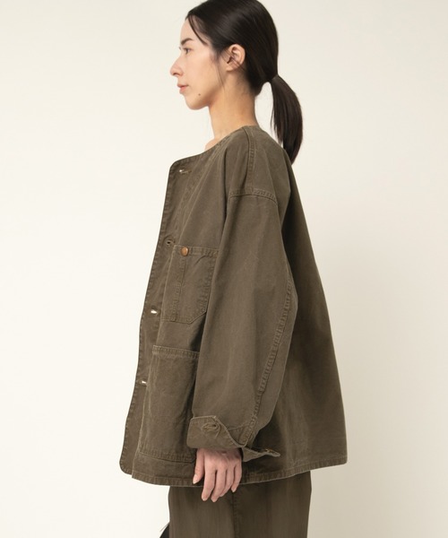 RNA-N（アールエヌエーエヌ）の「J2149 ノーカラービッグカバーオール（カバーオール・レディース・インディゴブルー/ブラック/オリーブ・FREE）」の5枚目の写真